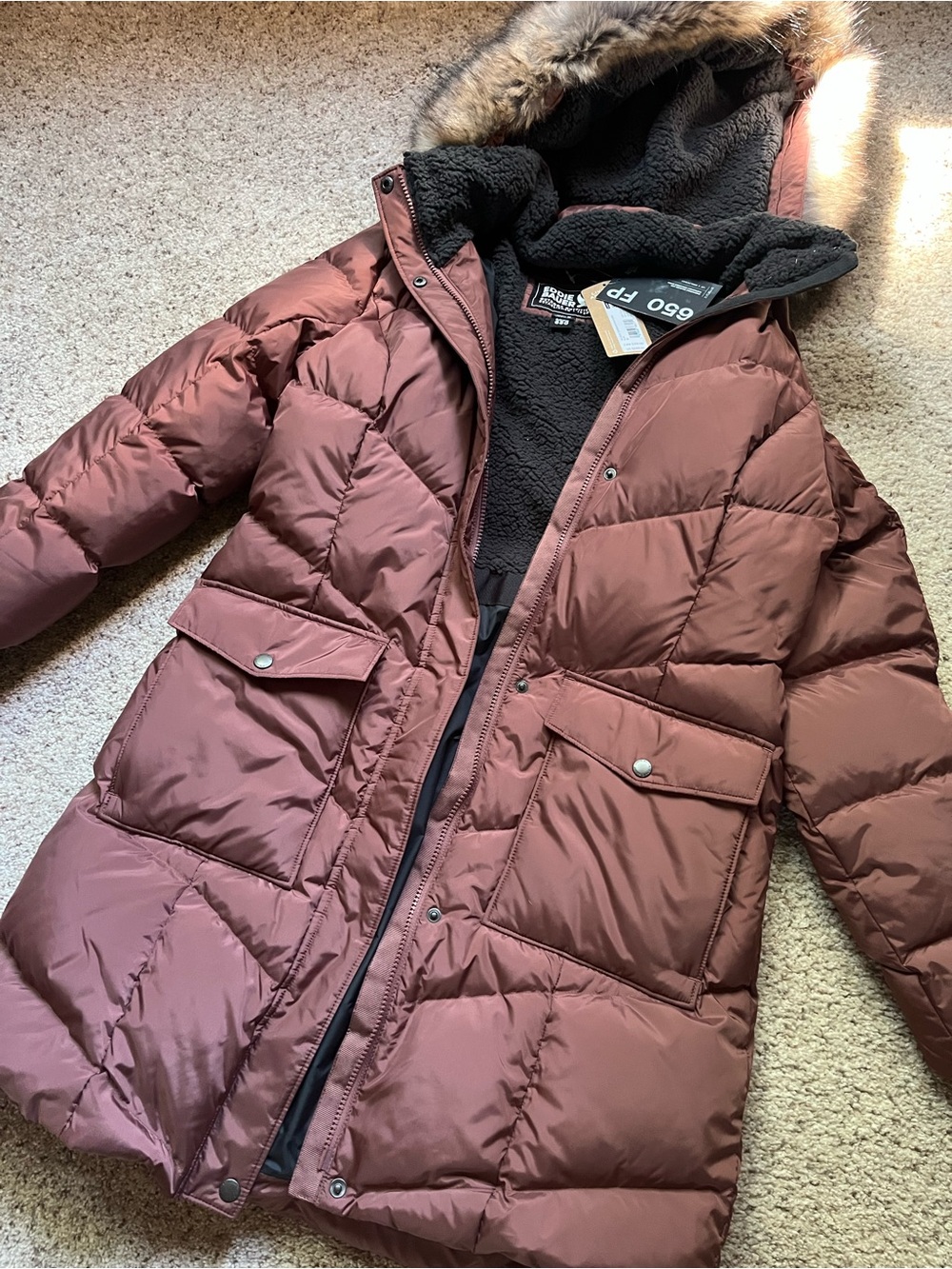 Eddie Bauer Lodge Cascadian Down Parka Hooded Sz M NWT